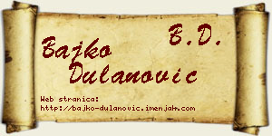 Bajko Dulanović vizit kartica
